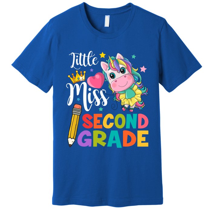 2Nd Grade Unicorn Student Teacher Little Miss Second Grade Meaningful Gift Premium T-Shirt