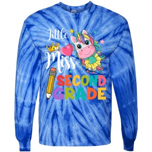 2Nd Grade Unicorn Student Teacher Little Miss Second Grade Meaningful Gift Tie-Dye Long Sleeve Shirt