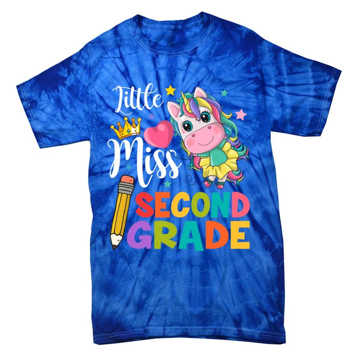 2Nd Grade Unicorn Student Teacher Little Miss Second Grade Meaningful Gift Tie-Dye T-Shirt