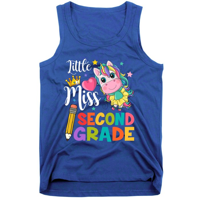 2Nd Grade Unicorn Student Teacher Little Miss Second Grade Meaningful Gift Tank Top