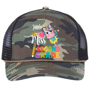 2Nd Grade Unicorn Student Teacher Little Miss Second Grade Meaningful Gift Retro Rope Trucker Hat Cap