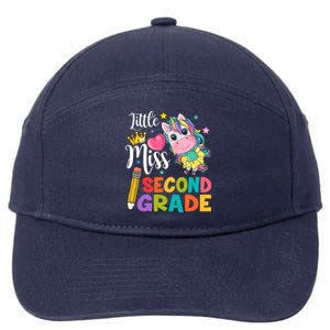 2Nd Grade Unicorn Student Teacher Little Miss Second Grade Meaningful Gift 7-Panel Snapback Hat