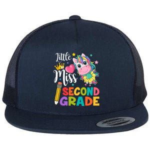 2Nd Grade Unicorn Student Teacher Little Miss Second Grade Meaningful Gift Flat Bill Trucker Hat