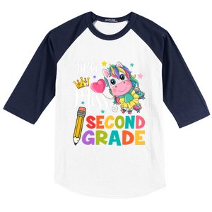 2Nd Grade Unicorn Student Teacher Little Miss Second Grade Meaningful Gift Baseball Sleeve Shirt