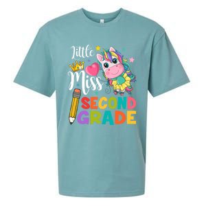 2Nd Grade Unicorn Student Teacher Little Miss Second Grade Meaningful Gift Sueded Cloud Jersey T-Shirt