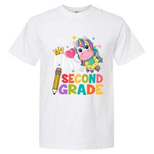 2Nd Grade Unicorn Student Teacher Little Miss Second Grade Meaningful Gift Garment-Dyed Heavyweight T-Shirt