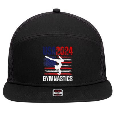 2024 Gymnastics Usa Flag 7 Panel Mesh Trucker Snapback Hat