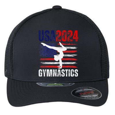 2024 Gymnastics Usa Flag Flexfit Unipanel Trucker Cap