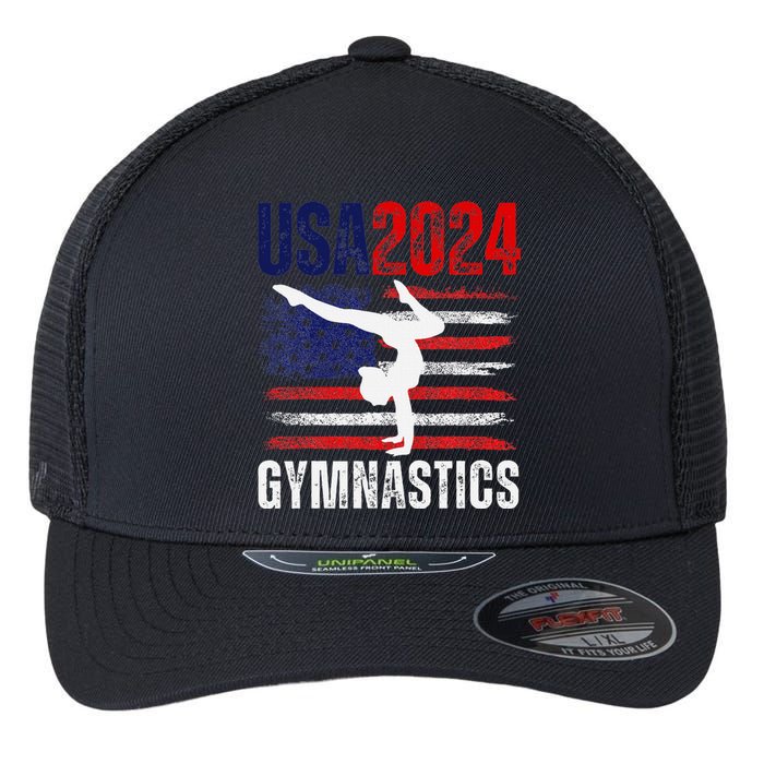 2024 Gymnastics Usa Flag Flexfit Unipanel Trucker Cap