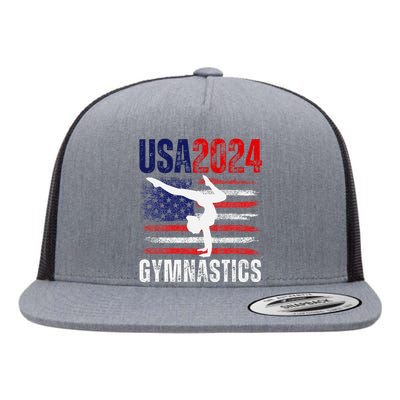 2024 Gymnastics Usa Flag Flat Bill Trucker Hat