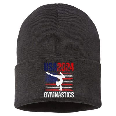 2024 Gymnastics Usa Flag Sustainable Knit Beanie