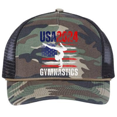 2024 Gymnastics Usa Flag Retro Rope Trucker Hat Cap