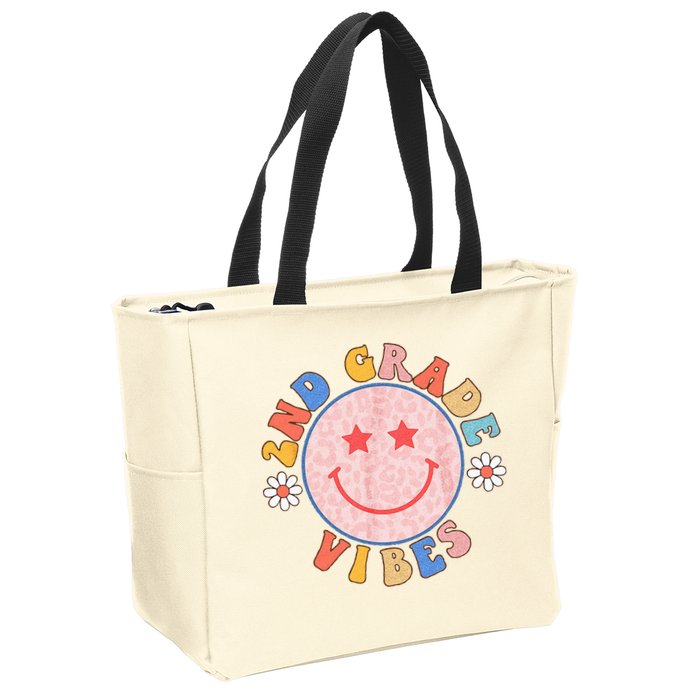 2nd Grade Vibes Back To School Funny Teacher Student Zip Tote Bag