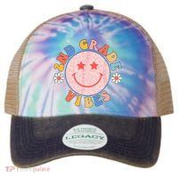 2nd Grade Vibes Back To School Funny Teacher Student Legacy Tie Dye Trucker Hat