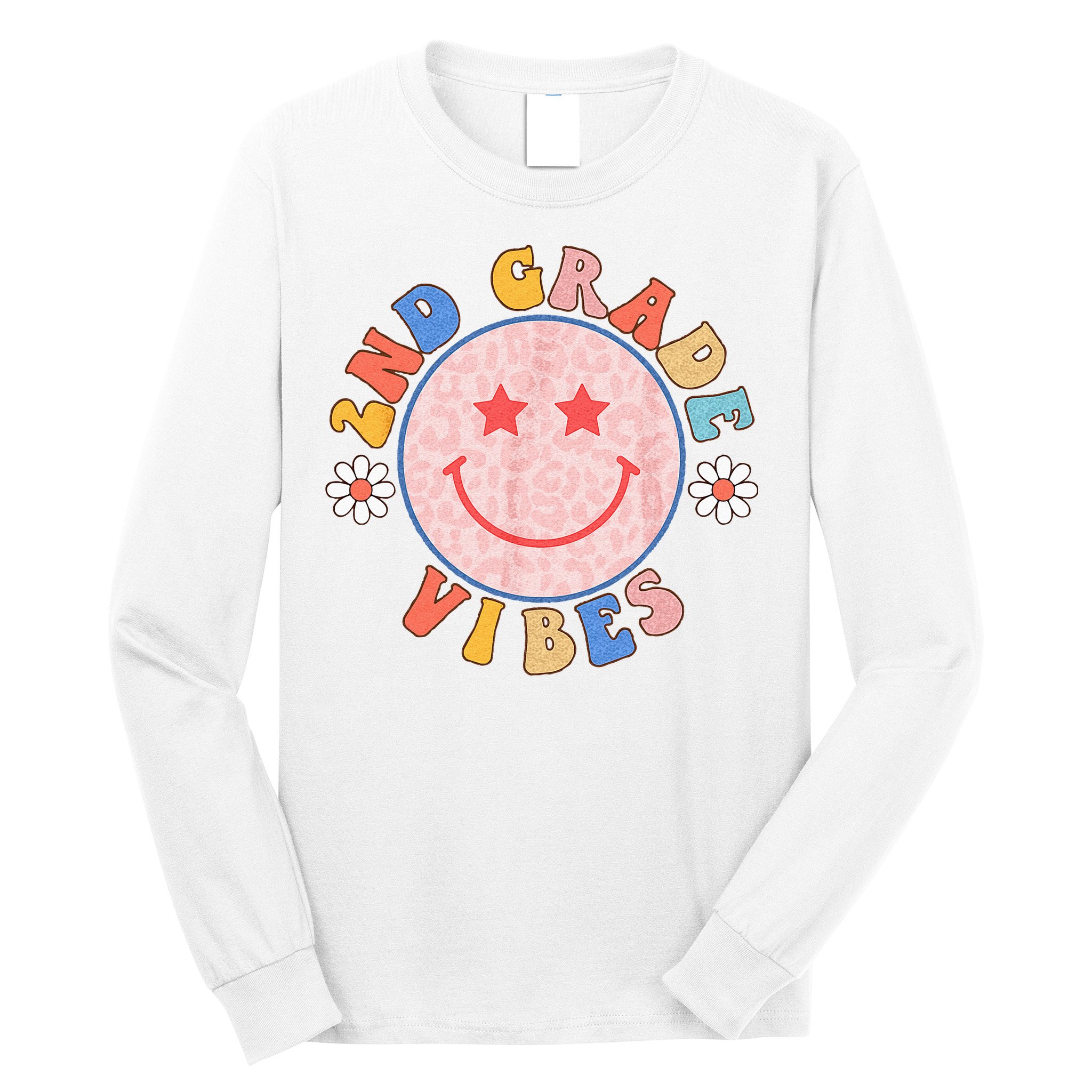 2nd Grade Vibes Back To School Funny Teacher Student Long Sleeve Shirt