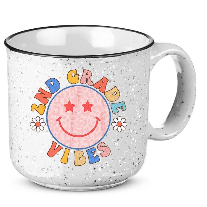 2nd Grade Vibes Back To School Funny Teacher Student 15oz Campfire Ceramic Mug