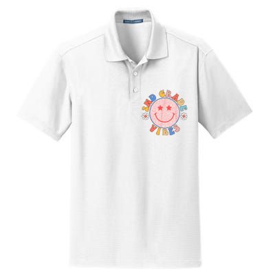 2nd Grade Vibes Back To School Funny Teacher Student Dry Zone Grid Polo