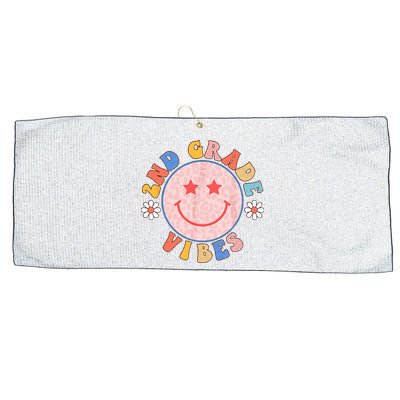 2nd Grade Vibes Back To School Funny Teacher Student Large Microfiber Waffle Golf Towel