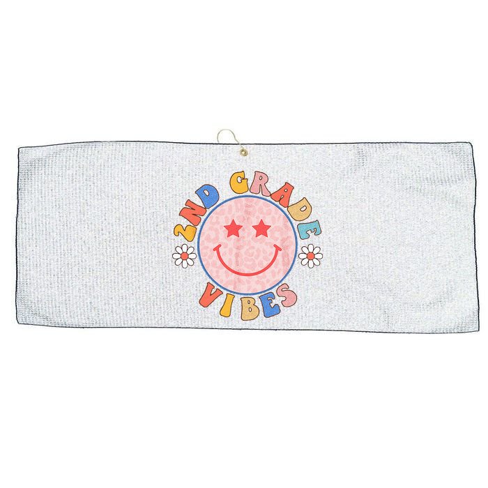 2nd Grade Vibes Back To School Funny Teacher Student Large Microfiber Waffle Golf Towel