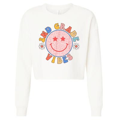 2nd Grade Vibes Back To School Funny Teacher Student Cropped Pullover Crew