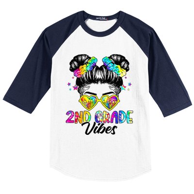 2nd Grade Vibes Messy Bun Second Grade Back To School Baseball Sleeve Shirt