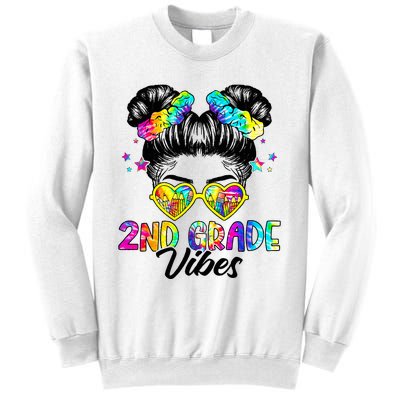 2nd Grade Vibes Messy Bun Second Grade Back To School Sweatshirt