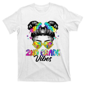 2nd Grade Vibes Messy Bun Second Grade Back To School T-Shirt