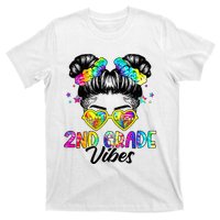 2nd Grade Vibes Messy Bun Second Grade Back To School T-Shirt