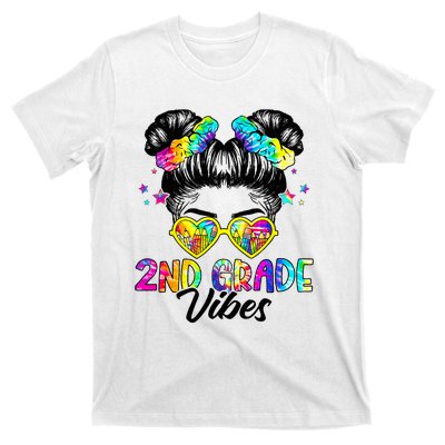 2nd Grade Vibes Messy Bun Second Grade Back To School T-Shirt