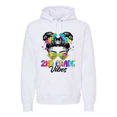 2nd Grade Vibes Messy Bun Second Grade Back To School Premium Hoodie