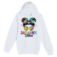 2nd Grade Vibes Messy Bun Second Grade Back To School Premium Pullover Hoodie