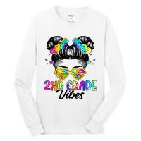 2nd Grade Vibes Messy Bun Second Grade Back To School Tall Long Sleeve T-Shirt