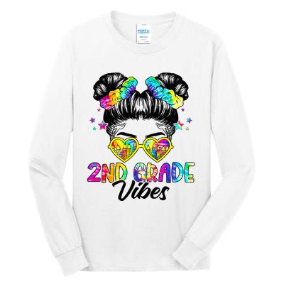 2nd Grade Vibes Messy Bun Second Grade Back To School Tall Long Sleeve T-Shirt