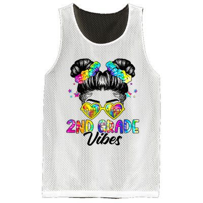 2nd Grade Vibes Messy Bun Second Grade Back To School Mesh Reversible Basketball Jersey Tank