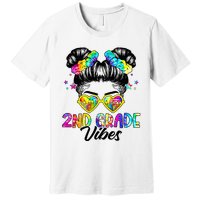 2nd Grade Vibes Messy Bun Second Grade Back To School Premium T-Shirt