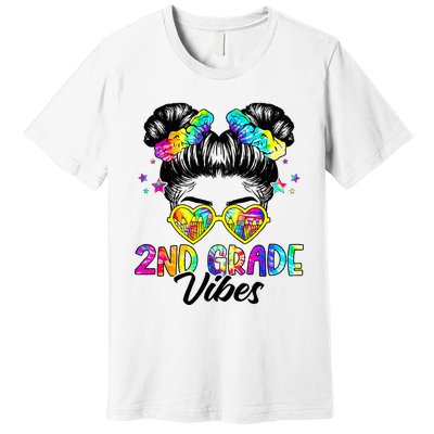 2nd Grade Vibes Messy Bun Second Grade Back To School Premium T-Shirt