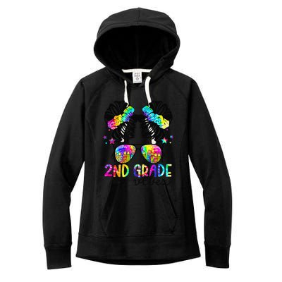 2nd Grade Vibes Messy Bun Team Second Grade Back To School Women's Fleece Hoodie