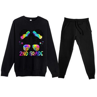 2nd Grade Vibes Messy Bun Team Second Grade Back To School Premium Crewneck Sweatsuit Set