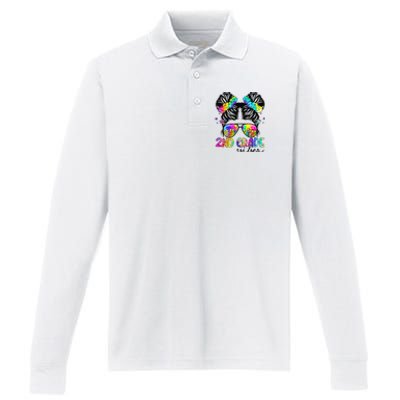 2nd Grade Vibes Messy Bun Team Second Grade Back To School Performance Long Sleeve Polo