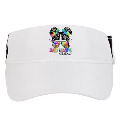 2nd Grade Vibes Messy Bun Team Second Grade Back To School Adult Drive Performance Visor