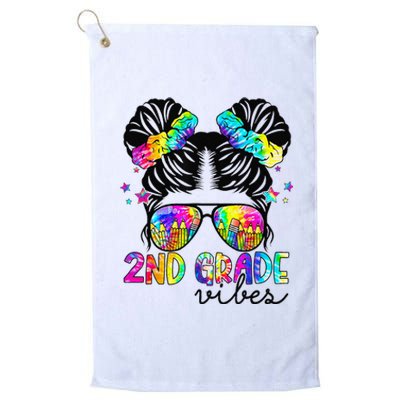 2nd Grade Vibes Messy Bun Team Second Grade Back To School Platinum Collection Golf Towel