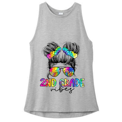 2nd Grade Vibes Messy Hair Bun Girl Back To School First Day Of Second Grade Ladies PosiCharge Tri-Blend Wicking Tank
