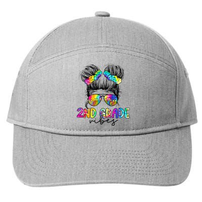 2nd Grade Vibes Messy Hair Bun Girl Back To School First Day Of Second Grade 7-Panel Snapback Hat