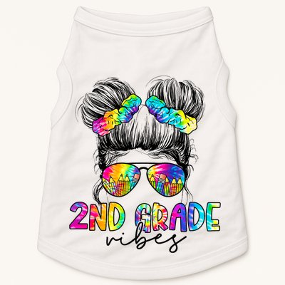 2nd Grade Vibes Messy Hair Bun Girl Back To School First Day Of Second Grade Doggie Tank