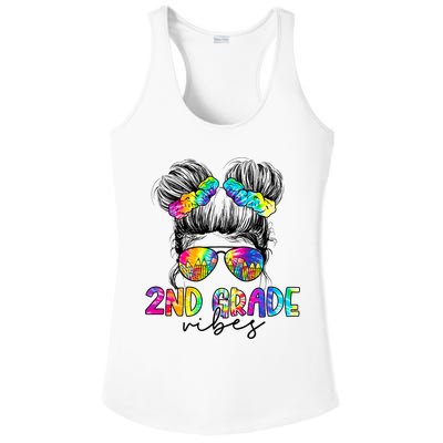 2nd Grade Vibes Messy Hair Bun Girl Back To School First Day Of Second Grade Ladies PosiCharge Competitor Racerback Tank