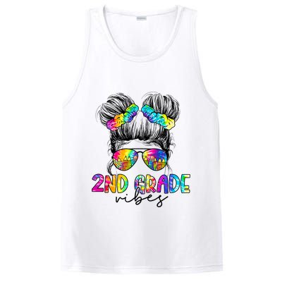 2nd Grade Vibes Messy Hair Bun Girl Back To School First Day Of Second Grade PosiCharge Competitor Tank