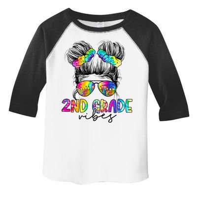 2nd Grade Vibes Messy Hair Bun Girl Back To School First Day Of Second Grade Toddler Fine Jersey T-Shirt
