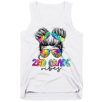 2nd Grade Vibes Messy Hair Bun Girl Back To School First Day Of Second Grade Tank Top