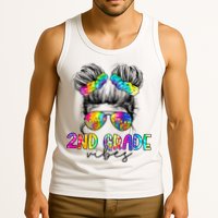 2nd Grade Vibes Messy Hair Bun Girl Back To School First Day Of Second Grade Tank Top