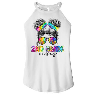 2nd Grade Vibes Messy Hair Bun Girl Back To School First Day Of Second Grade Women's Perfect Tri Rocker Tank